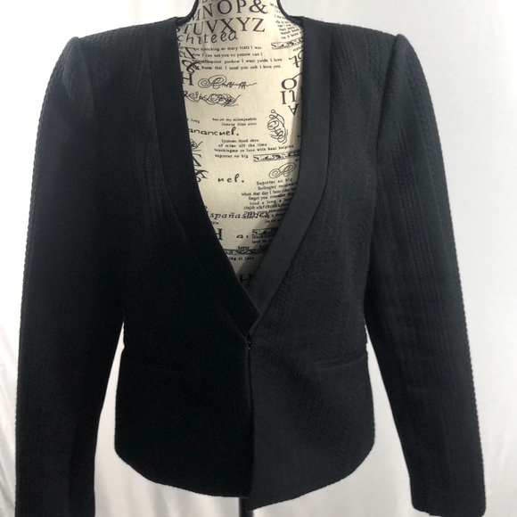 BCBGMAXAZRIA Black Single Breasted Blazer Jacket Size Medium - Picture 1 of 7